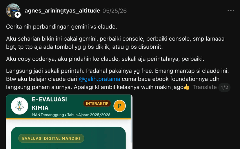 Testimoni pembeli ebook Vibe Coding 5